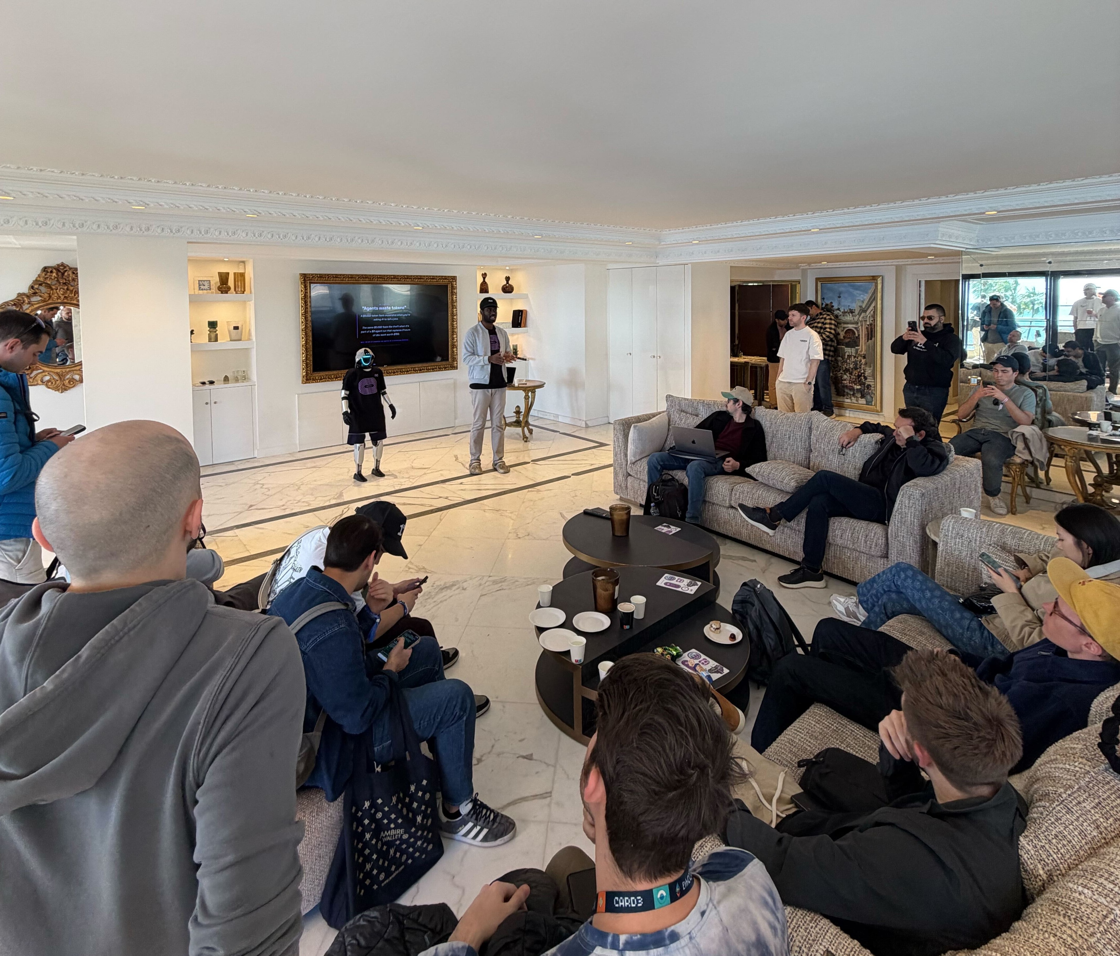 0G team and builders in an OpenClaw Meetup working session at Dev's Villa during EthCC [9] Cannes