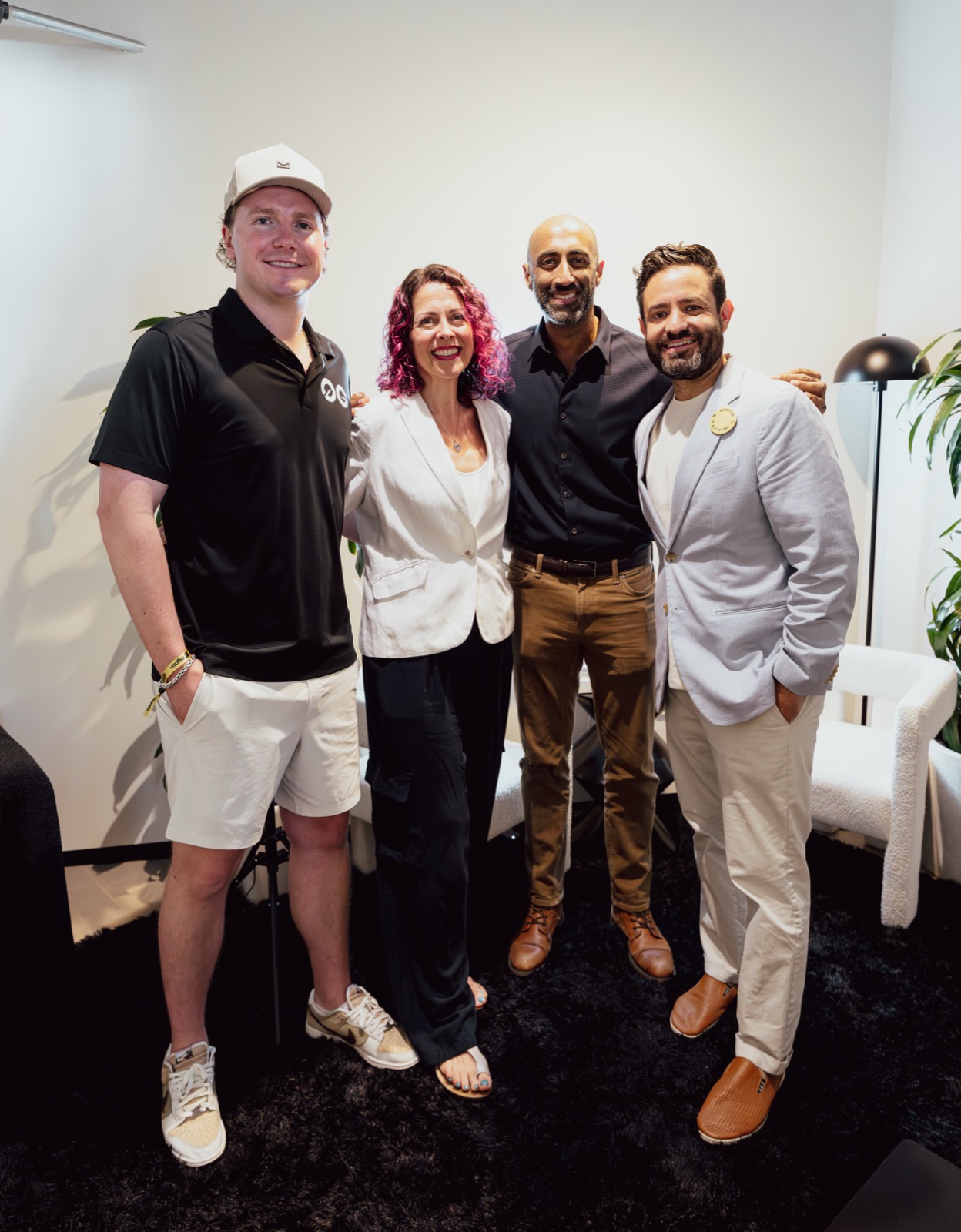 Jake Salerno with attendees after the Marketers in the Arena panel at the Myosin venue