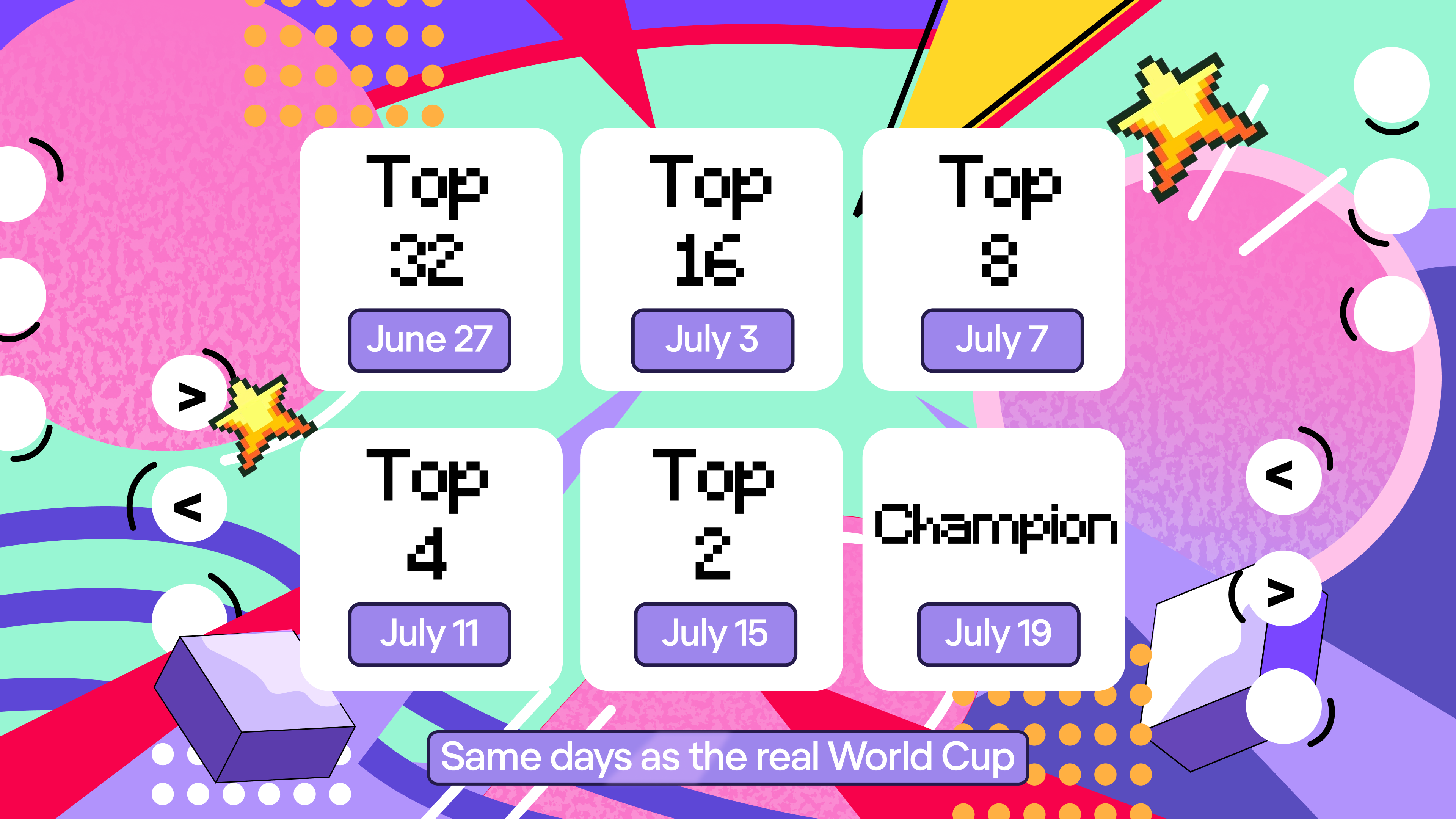 Zero Cup knockout schedule mirroring the FIFA World Cup 2026 stage dates