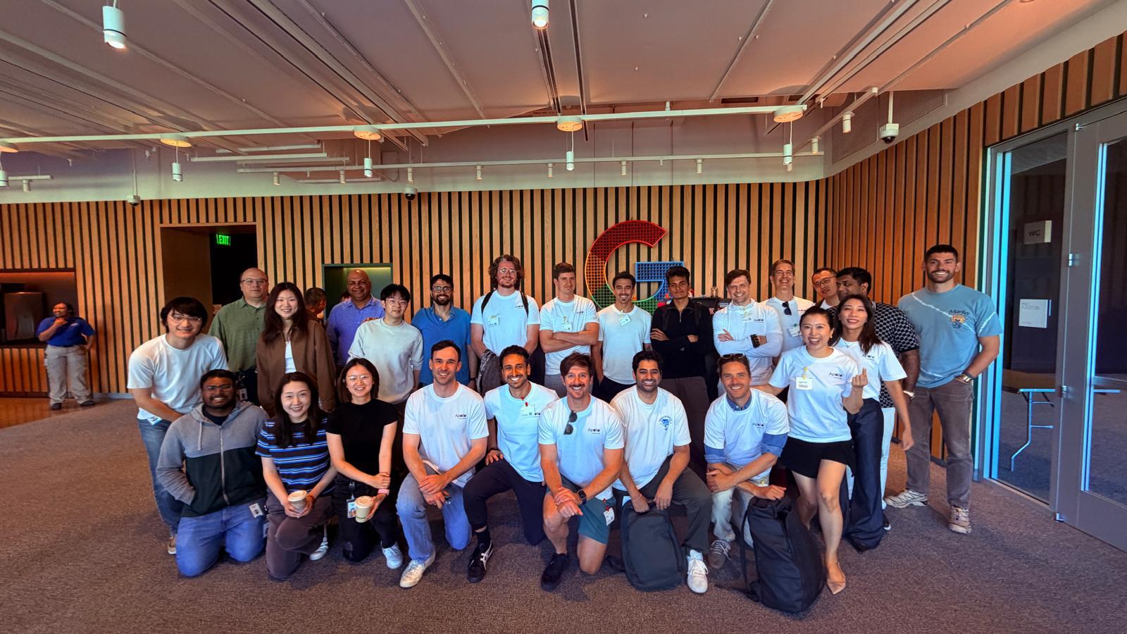 The Apollo cohort and Google Cloud's Web3 team posing together in front of the Google logo